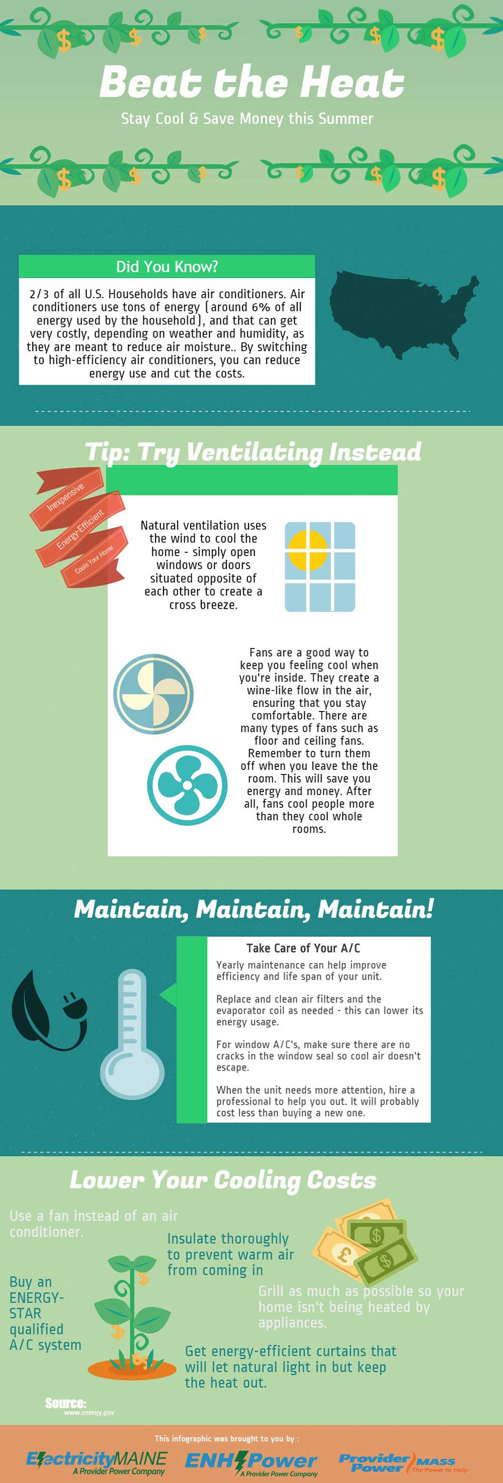 Beat the Heat-Stay cool and save money this summer infographic